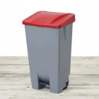 Pedálos szemetes 120 liter, piros tetővel 