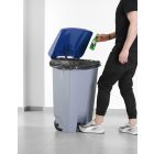 Pedálos szemetes 120 liter, kék tetővel