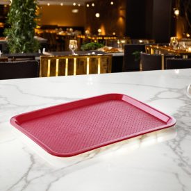 Műanyag tálca, 30,5×41,5×2 cm, piros