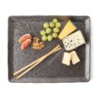 Carbon lapostányér, 33×27 cm, kemény porcelán, Holst