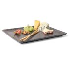 Carbon lapostányér, 33×27 cm, kemény porcelán, Holst