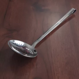   Szűrőkanál, mély, rozsdamentes, nyélhossz.: 27,5 cm. átmérő 13 cm