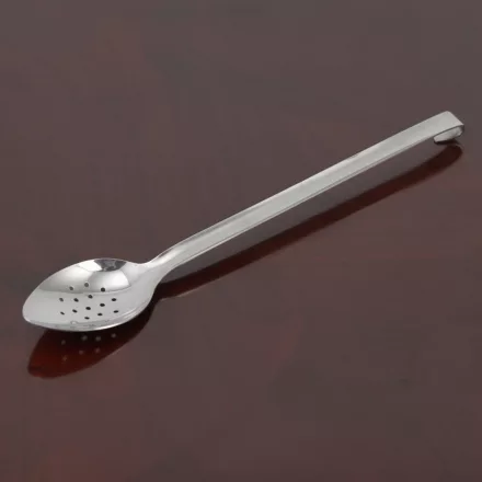 Szervírozókanál, perforált rozsdamentes, teljes hossza 36 cm