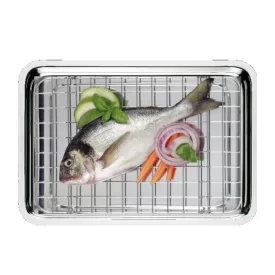 Smart alacsony tepsi+rács, 36×25 cm, rozsdamentes