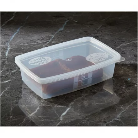 Ételszállító edény fedővel, 500 ml, 100 darab