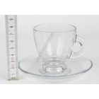 Roma kávéscsésze+ovális alj 95 ml, üveg