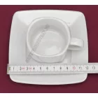 Victoria kávéscsésze+alj 80 ml, szögletes, porcelán