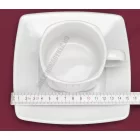 Victoria teáscsésze+alj 190 ml szögletes, porcelán