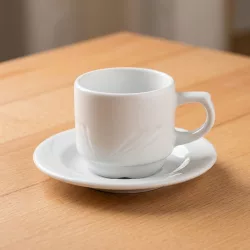 Arcadia kávéscsésze+alj, 80 ml, porcelán