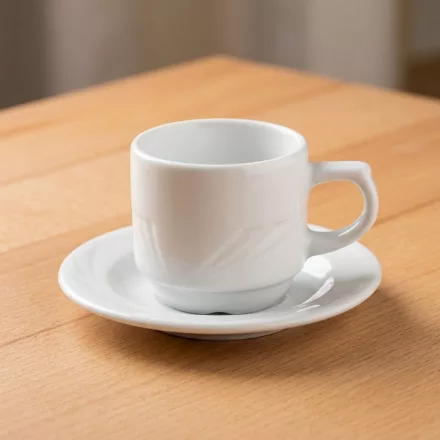 Arcadia kávéscsésze+alj, 80 ml, porcelán