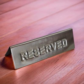 Foglalt tábla, asztali 15×5 cm, rozsdamentes