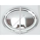 Tálca, ovál, 46,7×34,1 cm, króm