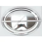 Tálca, ovál, 46,7×34,1 cm, króm