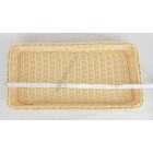 Pékáru kosár, szögletes 50×25×6 cm, bézs polipropilén