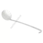 Szűrőkanál, kerek, rozsdamentes, nyélhossz.: 37 cm, átmérő 12 cm