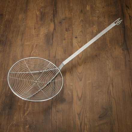 Fritou, fritőz kanál, átmérő: 25 cm, teljes hossz: 66 cm, rozsdamentes