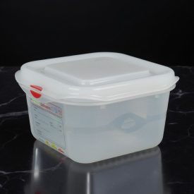   GN edény, 1/6 100 mm, 1,7 l, légmentesen záró fedővel, polipropilén 