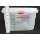 GN edény, 1/6 100 mm, 1,7 l, légmentesen záró fedővel, polipropilén 