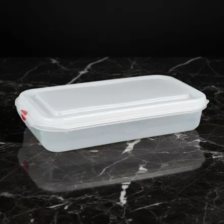 GN edény, 1/3 65 mm, 2,5 l, légmentesen záró fedővel, polipropilén