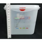 GN edény, 1/3 150 mm, 6 l, légmentesen záró fedővel, polipropilén