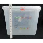 GN edény, 1/2 200 mm, 12,5 l, légmentesen záró fedővel, polipropilén