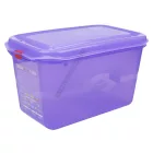 GN edény, 1/4 150 mm, 4,3 l, légmentesen záró fedővel, lila anti-allergén, polipropilén