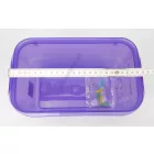 GN edény, 1/4 150 mm, 4,3 l, légmentesen záró fedővel, lila anti-allergén, polipropilén