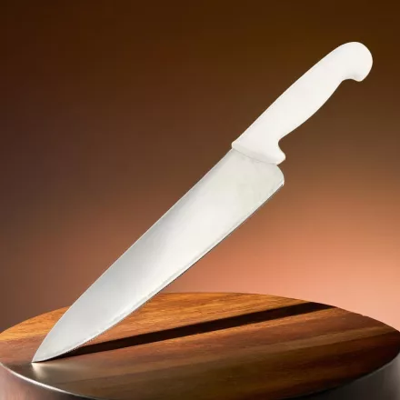 Szakácskés, 25 cm penge, fehér nyéllel