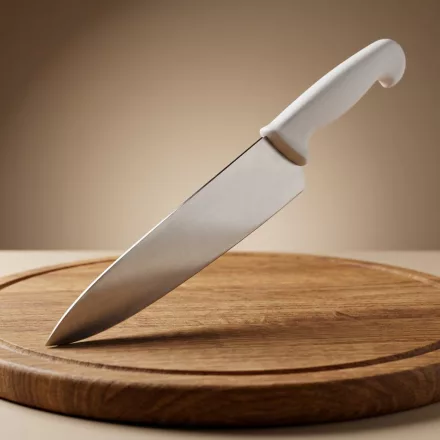 Szakácskés, 25 cm penge, fehér nyéllel