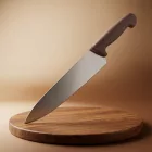 Szakácskés, 25 cm penge, barna nyéllel