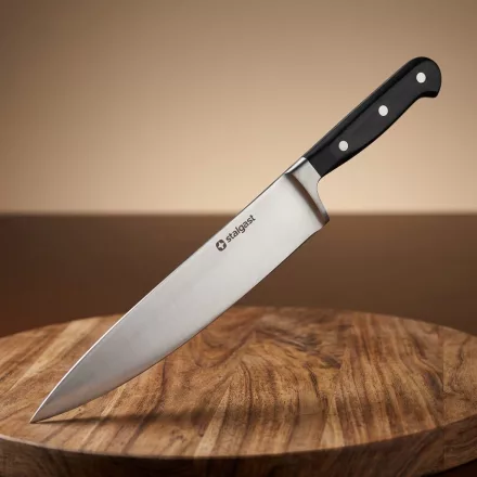 Kovácsolt szakácskés, 25 cm penge, fekete nyél