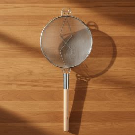 Erősített szűrő fanyéllel 30 cm dupla hálós