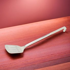 Fordítólapát, perforált, 10×7,5×43 cm, rozsdamentes