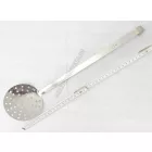 Szűrőkanál, kerek, nyélhossz.: 31 cm, átmérő: 10 cm, rozsdamentes