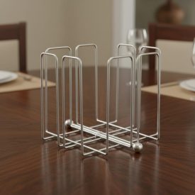 Szalvétatartó 19×19×19 cm, rozsdamentes