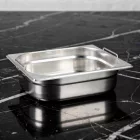 GN edény, 1/2 100 mm, 6,5 l, csúszófüllel, rozsdamentes