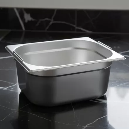GN edény, 1/2 150 mm, 9,5 l, csúszófüllel, rozsdamentes