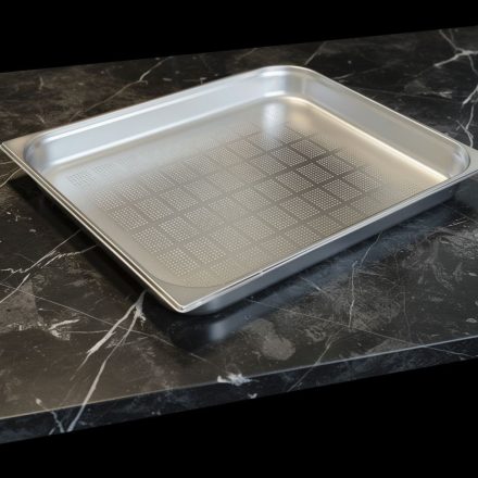 GN edény, 2/1 65 mm, perforált, rozsdamentes 