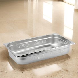 GN edény, 1/1 100 mm, perforált, rozsdamentes