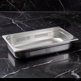 GN edény, 1/1 100 mm, perforált, rozsdamentes