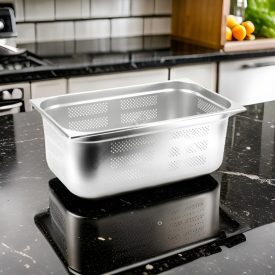 GN edény, 1/1 200 mm, perforált, rozsdamentes