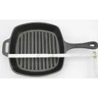 Grill serpenyő 26×26 cm bordázott öntöttvas