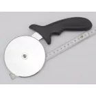 Pizzaszeletelő fekete műanyag nyéllel, 10 cm, rozsdamentes