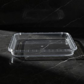   GN edény, 1/2, 32,5×26,5×4,5 cm, szögletes, átlátszó polikarbonát