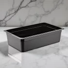 GN edény, 1/1 150 mm, 21 l, fekete, polikarbonát