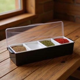 Bár rendszereződoboz, 4 részes, fedeles