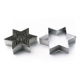   Tésztakiszúró csomag, hatágú csillag, 9 méret, rozsdamentes