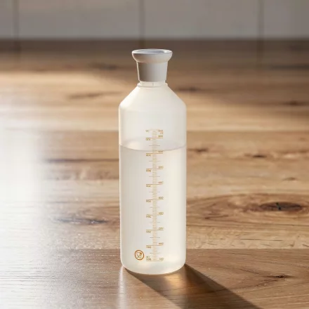 Szirupadagoló mércés flakon, 8,5×25 cm, 1 liter