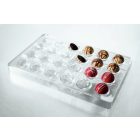 Bonbon csokoládéforma (MA5005), 60 mm félgömb, 6 adag, polikarbonát