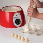 Csokoládétemperáló, mini, analóg, piros, 1,8 l, 26×26×16 cm